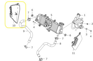 KOVE 125R Radyatör Muhafaza sol