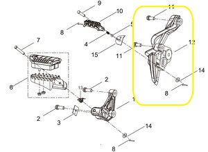 QJ SRT550X Arka Basamak Braketi sağ