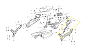 QJ SRT800X Arka Kuyruk Dekoru sol