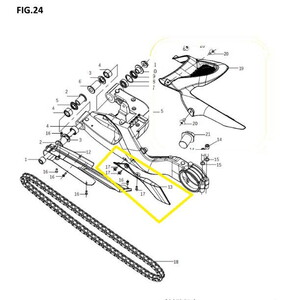 BAROSSA JEDI750 Arka Tekerlek Zincir Muhafaza Eki