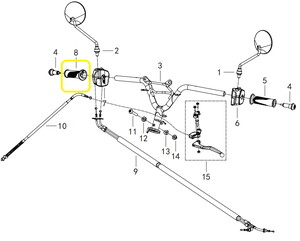 QJ LTM125/VPS125 Direksiyon Elciği sağ