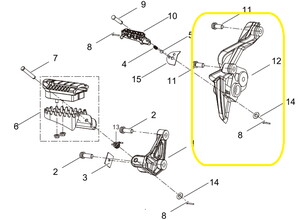  QJ SRK 400 RR ARKA BASAMAK BRAKETİ SAĞ
