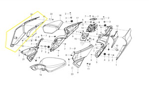QJ SRK400RR Arka Grenaj  beyaz/kırmızı  sağ