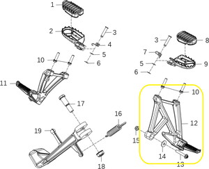 KOVE 800X Arka Basamak Komple sağ