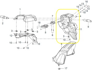 QJ ATR125 Arka Çamurluk Braketi