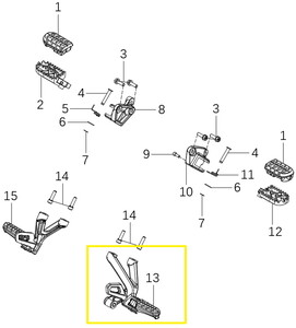 KOVE 510X/JAWA 500X Arka Basamak Komple Sağ