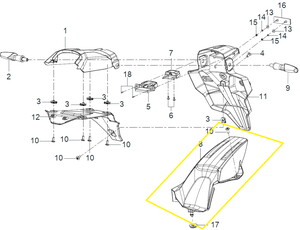 QJ ATR125 Arka Çamurluk Üst