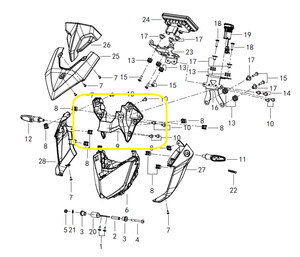 QJ SRK125S Ön Far Arka Plastiği