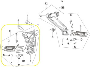 BAROSSA GV650 Arka Basamağı Komple sağ