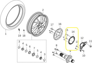 KOVE 125R Arka Fren Diski Abs Sacı