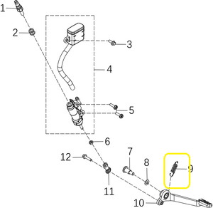 KOVE 800X Arka Fren Pedalı Yayı