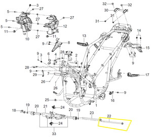 BAROSSA ADV125 Arka Maşa Mili
