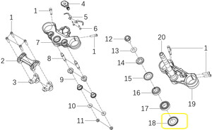  KOVE 510X Furç Alt Mesnedi Bilyası Toz Keçesi Üst