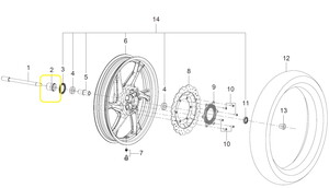 QJ SRK125R Ön Tekerlek Mesafe Burcu sağ