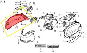 QJ VPS125 Arka Yan Kapağı siyah sağ