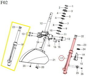 QJ VPS125/LTM125 Ön Amortisör sağ