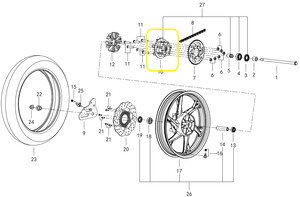QJ SRK125R Arka Zincir Dişlisi Göbeği
