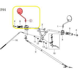 QJ VPS125/LTM125 Ayna sağ