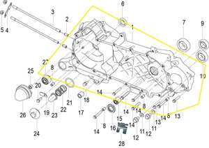 QJ ATR125 Motor Bloğu sol   çıkma