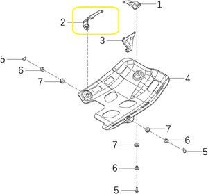 KOVE 510F Karter Koruma Braketi Arka sol
