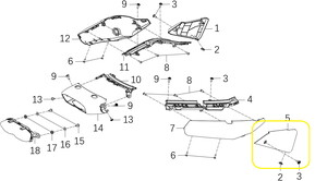 KOVE 800X Sele Altı Plastiği Yan sağ