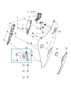 KOVE 800X Benzin Deposu Altı Yan Plastiği sağ