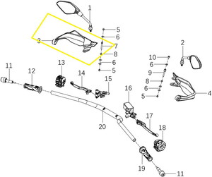 KOVE 510X/JAWA 500X Direksiyon Elcik Koruma Sol