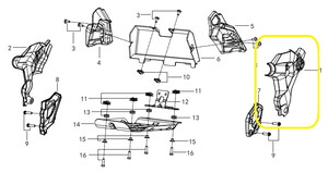 QJ SRT550X Şase Dekoru Kapağı Büyük  sol