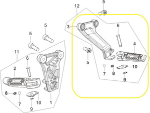 BAROSSA GV650 Arka Basamağı Komple sol