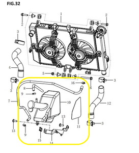 BAROSSA JEDI750 Radyatör Yedek Su Bidonu     