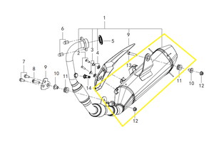 QJ SRK125S Egzoz Arka Tüp