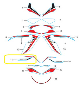 QJ SRK400RR Ön Panel Stıcker sol