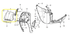QJ VPS125 Ön Grenaj Kapağı mavi