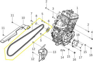 Arka Tekerlek Zinciri 428/140  Bakla  KOVE NK125