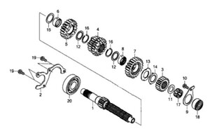 JAWA 500X Şanzıman  Dişlisi Komple Giriş