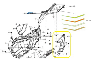 BAROSSA ADV125 Arka Basamak Paneli siyah sol