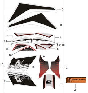 QJ SRK 125 R DEPO ÜSTÜ SAĞ STICKER MAVİ SİYAH