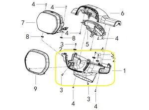 QJ VPS125 Ön Far Muhafaza Alt mavi