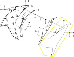 KOVE 250RR Ön Yan Grenaj Sağ Beyaz