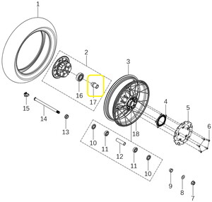 JAWA 500X Arka Tekerlek Mesafe Burcu sol