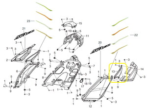 QJ ATR125 Arka Kuyruk Grenajı Küçük gümüş sol