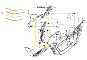 BAROSSA ADV125 Arka Basamak Paneli gri sağ