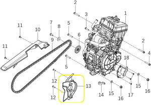 KOVE 510X/510F Ön Zincir Dişlisi Kapağı