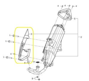 BAROSSA ADV125 Egzoz Üstü Plastik /çıkma