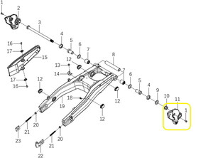 JAWA 500X Arka Kuyruk Dekoru sağ