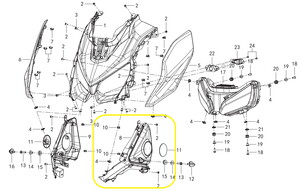 QJ FORTRESS350 Ön Far Paneli Orta gri sol