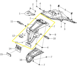  QJ SRK125S Arka Tekerlek Çamurluğu Arka Parça