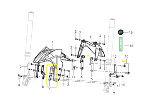 QJ SRK125S Ön Çamurlık Bağlantı Sacı  sol