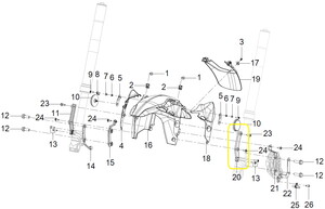 QJ SRK125R Ön Çamurluk Braketi sol