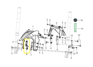 QJ SRK125S Ön Çamurlık Bağlantı Sacı  sağ